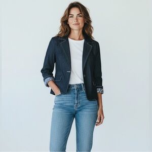 Talbots Indigo Denim Lined Blazer
